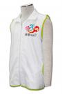 V093 Order white windbreaker vest, silk-print LOGO, contrast color edging  Vest Jacket