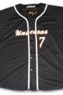 W018 Wholesale Unisex Baseball Jerseys in Black with Customised Team Name, Number and Name