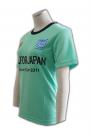 W075 OEM Sportswear for Soccer Events Staff Promotional Jersey Uniform Auqamarine Crew Neck Shirt with Black Collar  