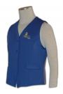 VT068 Order Online For Group Zipper Blue Printed LOGO  Vest Jacket