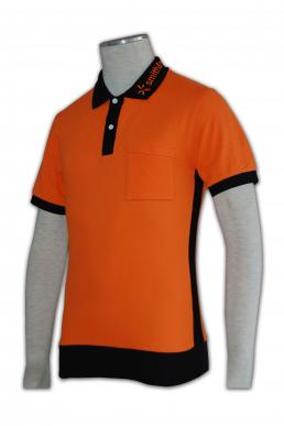 black and orange polo shirt