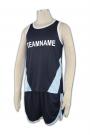 W114 Tailor-made Girls Training Kit for Basketball Volleyball Netball Black Blue Round Neck Jersey Set