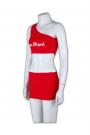 BG015 Customised Beer Promoter Uniform 2 Piece Set Toga Top and Skirt in Red 