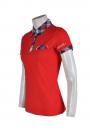 P496 red and black polo shirt