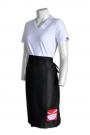 AP050 Affordable Aprons for Women Customised Long Half Waist Black Apron with Tie Back Straps