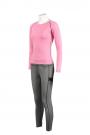 TF001 Design Your Own Yoga Wear Pink Top with Gray Leggings for Women