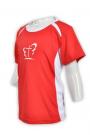 T587 red color activity tee with logo