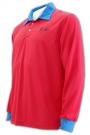 P184 Long sleeve red polo t shirt