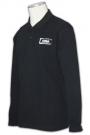 P202  Long sleeve black polo t shirt plus size