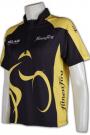 B096 Bespoke Cycle Shirts Short Sleeve Black and Yellow Team Jersey