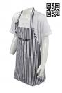 AP072 Custom made Black & White Pinstripe Kitchen Cooking Apron Striped Pattern Bib Aprons with Adjustable Neck Strap F&B Workwear Uniforms