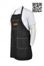 AP073 Personalized Denim Aprons Brass Eyelet Button Neck Strap For Baker Barista Restaurant Chef Bartender Design Your Own Apron Uniform with Chest Pocket and Side Pockets  