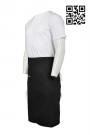 AP074 Custom-made Men's Black Server Waist Apron Cooking Aprons with Single Side Pocket and Long Waist Ties