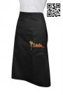 AP079 OEM Black Aprons with Large Pockets Server Waist Apron with Logo Embroidery Restaurant Catering Waiters Waitress Uniforms