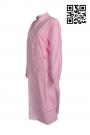 NU033 Customized Medical Nursing Uniforms Long Sleeve Hospital Staff Gown in Pink