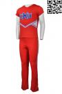 CH154 Tailor-made Red Cheer Wear for Men Cheerleading Gear Short Sleeve Top and Pants for Boys    