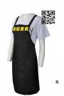 AP096 Custom-made Black Apron with Yellow Logo Embroidery Waiters Uniform with Side Pocket & Crossback Straps