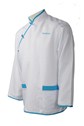 CL023 Customize Apparel For Housekeeping Careers Women's Long Sleeve White Shirt with Chinese Knot Buttons in Contrast Colors