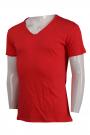 T896 Red T Shirt With V-Neck Design Template