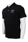 P887 Black Polo Uniform Shirt Customize Template 