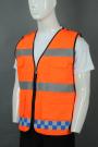 IG-BD-CN-075 Orange Multi-Pocket Zipper Industrial Uniform Reflective Vest Hi Vis FR Insulated Sleeveless Jacket
