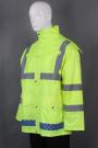 IG-BD-CN-117 Yellow Hooded Raincoat Uniform Hi Visibility Reflective Safety Clothing 