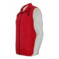 V074 Personal Design Red Community Activity Zipper Vest Jacket