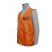 V065 Homemade Orange Half-Open Chest Zipper Group  Vest Jacket 
