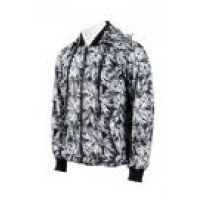 J476 gray pattern zipper hooded jacket