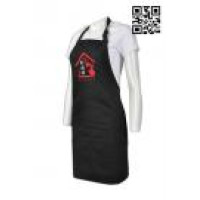 AP078 Personalised BBQ Grill Apron with Adjustable Halter Adjustable Halter Neck and Long Waist Ties Full Length Black Apron Catering Uniform