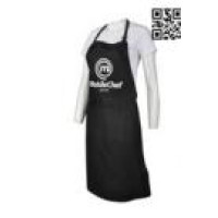 AP086 Custom Embroidered Black Bib Apron For Cooking Classes Promotional Events 