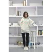 Z288 Ladies Ivory White Classic Pullover Hoodie with Custom Print Design 