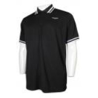 P1173  Black Polo Shirt Flat Machine Collar