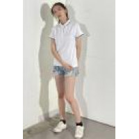 BD-MO-003 custom made short sleeve polo t-shirt supply white with black edge polo t-shirt live show model try on polo t-shirt Center