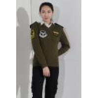 BD-MO-015 Build security army green sweater uniform reality fitting models showing homemade style uniform security sweater production factories