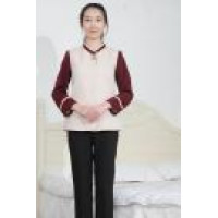 BD-MO-042 Fly front pocket a word order of Chinese style v-neck design soft breathe in reality fitting models demonstrate homemaking company uniform