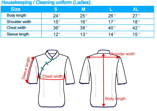 Cleaning Clothes Size Chart Singapore