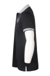 P1259 Custom Embroidered LOGO Contrast Color Reverse Collar Black Polo Shirt