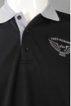 P1259 Custom Embroidered LOGO Contrast Color Reverse Collar Black Polo Shirt