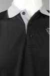 P1259 Custom Embroidered LOGO Contrast Color Reverse Collar Black Polo Shirt