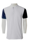 P1278 Design Men's Solid Color Contrast Sleeve Embroidered Polo Shirt