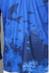 P1260 Personalised Men's Long-Sleeved Blue Polo Shirt Coral Reefs Fishing Diving Sublimation Jersey