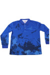 P1260 Personalised Men's Long-Sleeved Blue Polo Shirt Coral Reefs Fishing Diving Sublimation Jersey