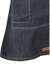 AP166 Customized Half-Length Side Open Pocket Back Strap Denim  Apron