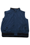 V206 Personal Design Dark Blue Printed Button Pocke Snap Button Collar  Vest Jacket