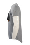 T1034 Customised Design Men's Round Neck T-shirt Gray Shirt with Unique Zipper Pocket Design 