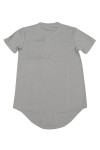 T1034 Customised Design Men's Round Neck T-shirt Gray Shirt with Unique Zipper Pocket Design 
