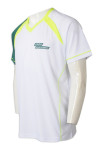 T1036 Design For Your Team V-neck Contrast Sleeve T-shirt Green Fluorescent Yellow Collar Short Sleeve Shirt