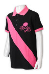 P1294  Make black children's short sleeve polo