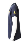P1306 Customized Men's Short Sleeve Split Hem Polo T-shirt 5 Buttons Navy Event Staff Uniforms 